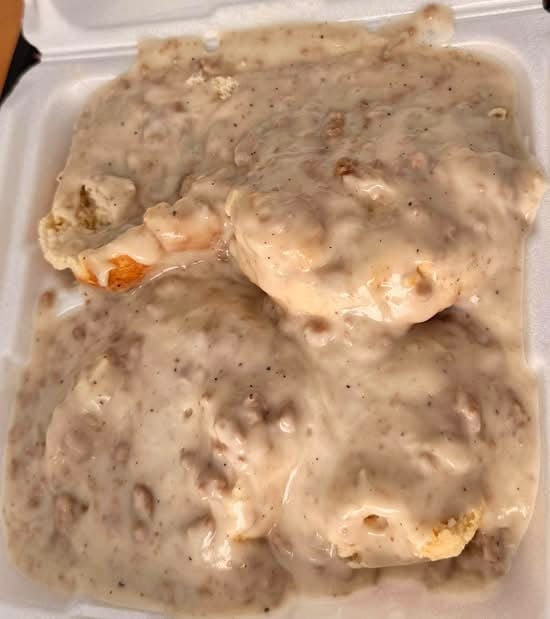 1/2 Biscuits and Sausage Gravy.